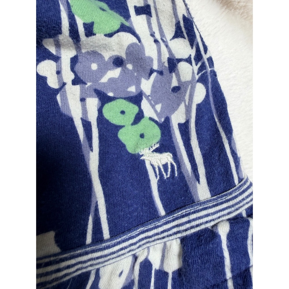 Abercrombie & Fitch Dress Women S Blue Floral Y2K Tiered Ruffle Cotton Mini - Picture 2 of 8